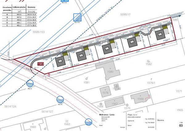 Pozemky  na  individuálnu  výstavbu rodinných domov - Mokrance